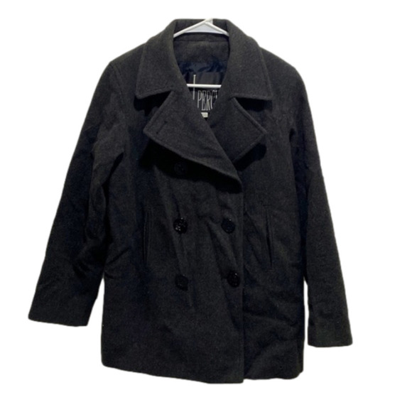 J Percy Vintage Classic Gray Merino Wool PeaCoat Size 2 - Picture 1 of 4